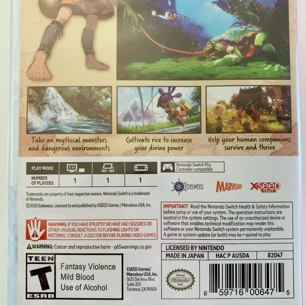 Sakuna of Rice and Ruin Nintendo Switch Game New Sealed
